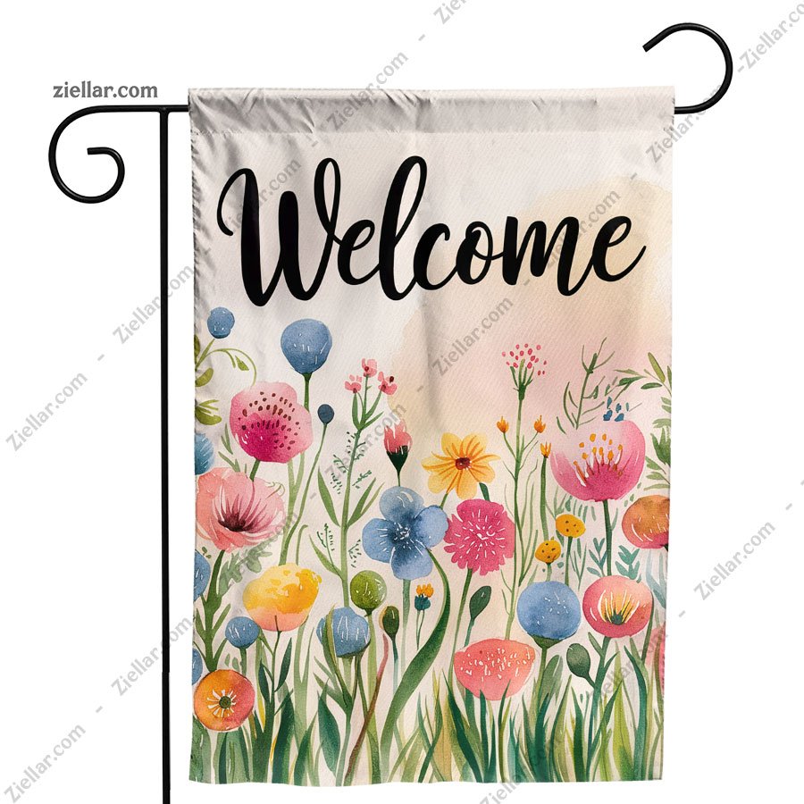 Floral Butterfly Garden Flag 12x18 Inch, Double Sided Spring Outdoor Yard Decor