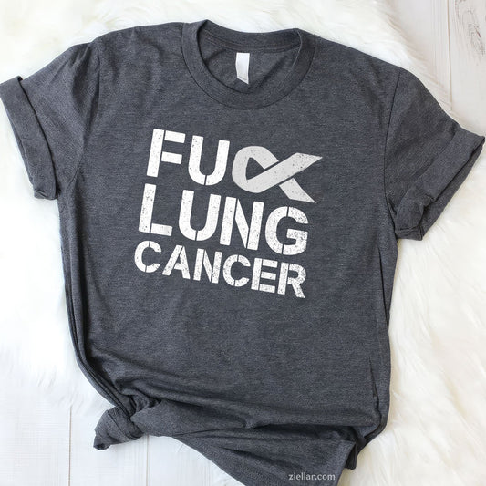 Fuck Lung Cancer Awareness Month Support Ribbon Warrior T-Shirt