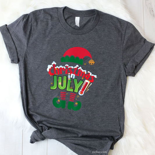 Funny Christmas in July Shirt Summer Elf
