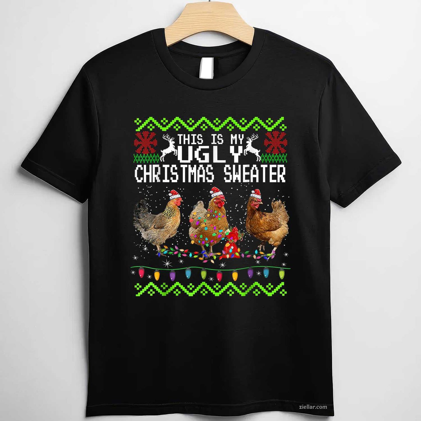 Funny Christmas This Is My Ugly Sweater Men Women Gift T-Shirt_ Humorous Holiday Party Tee For Adults