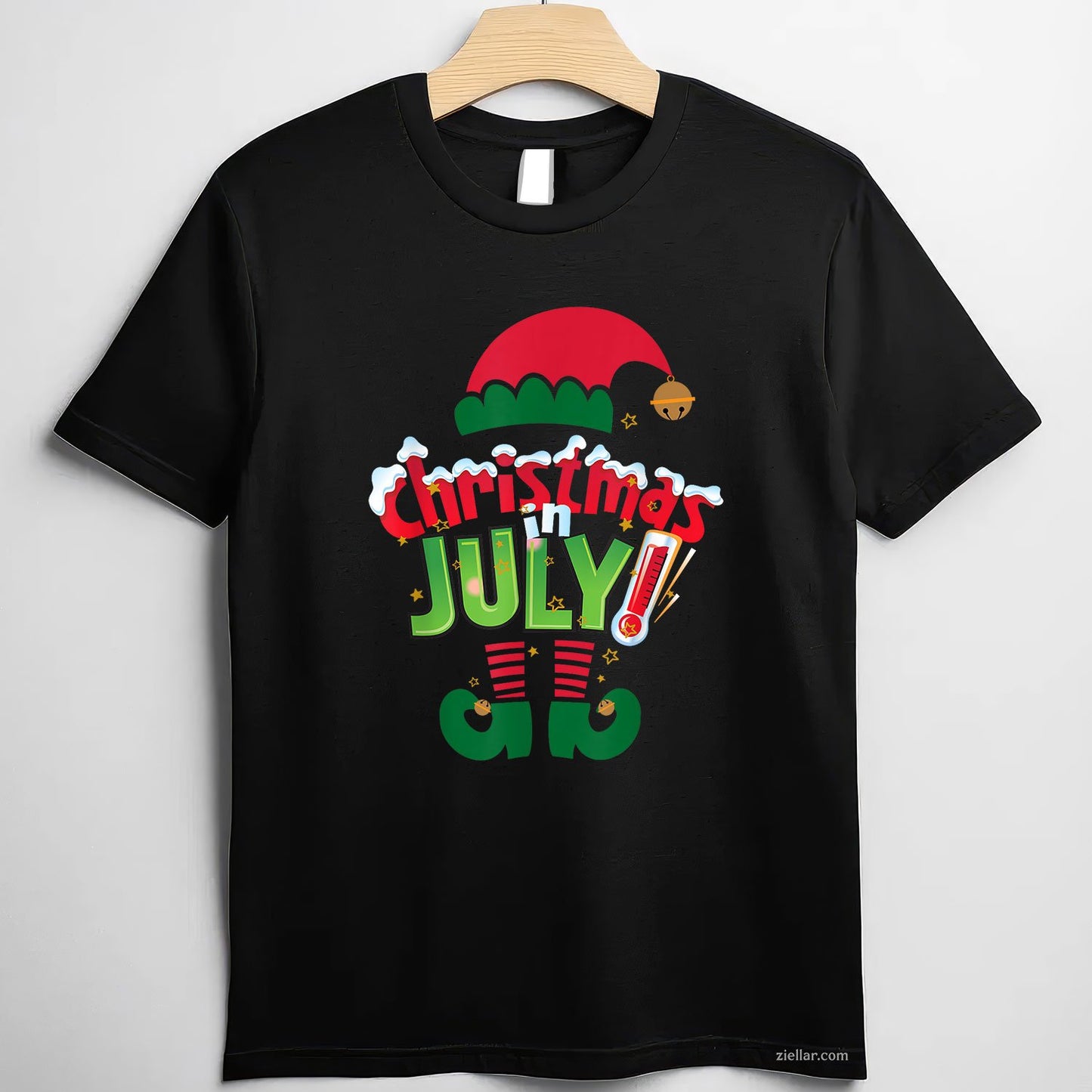 Funny Christmas in July Shirt Summer Elf Santa