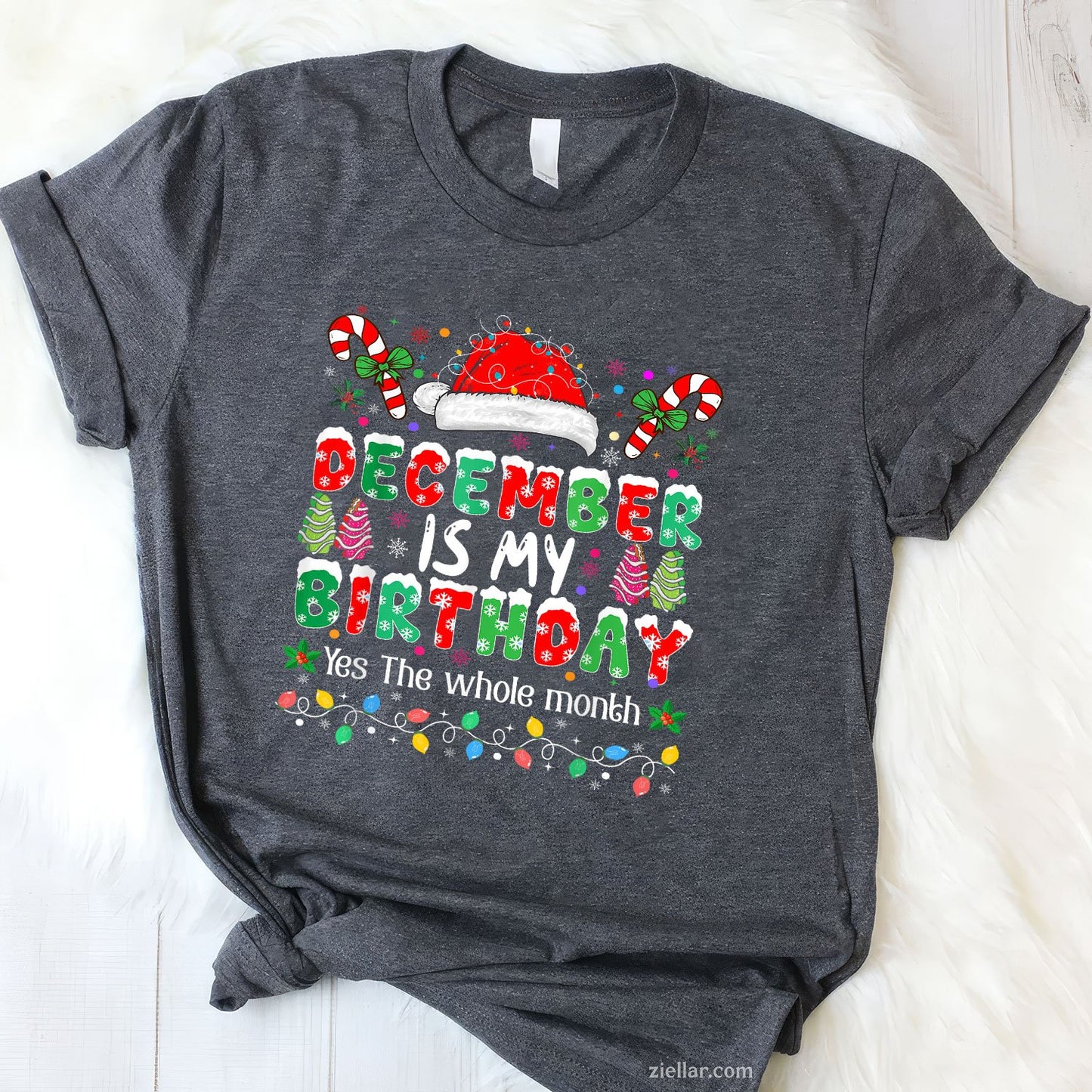 Funny December Birthday Tee and T-Shirt, Christmas Month T-Shirt Gift for Adults Born in December