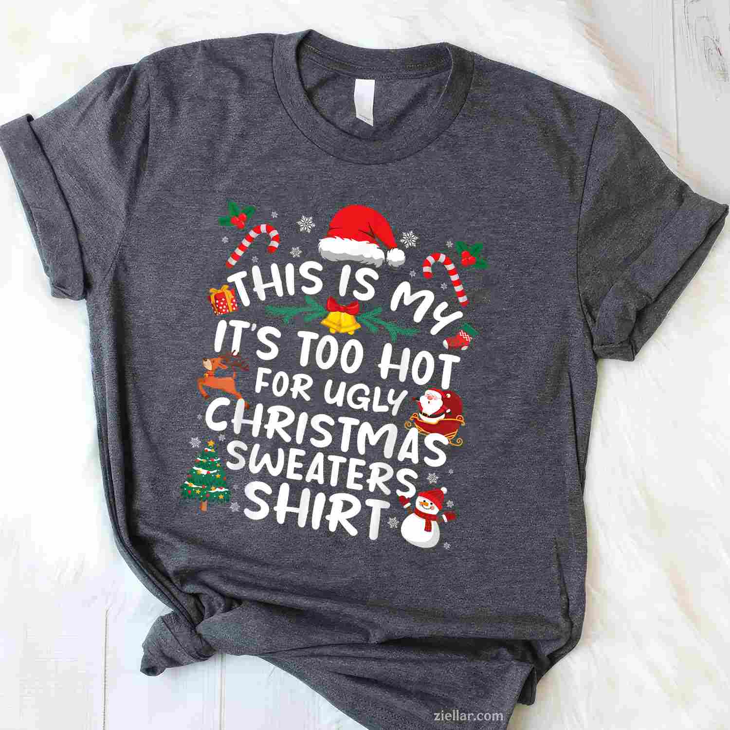 Funny Due To Inflation This Is My Ugly Sweater For Christmas T-Shirt_ Humorous Holiday Party Tee