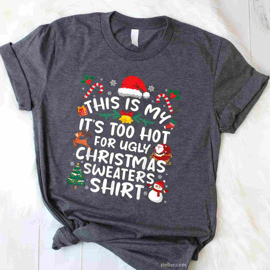 Funny Due To Inflation This Is My Ugly Sweater For Christmas T-Shirt_ Humorous Holiday Party Tee