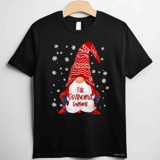 Funny Grandma Gnome Family Matching Christmas Gift Pajama T-Shirt, A Grandma Gnome Christmas Pajama Tee