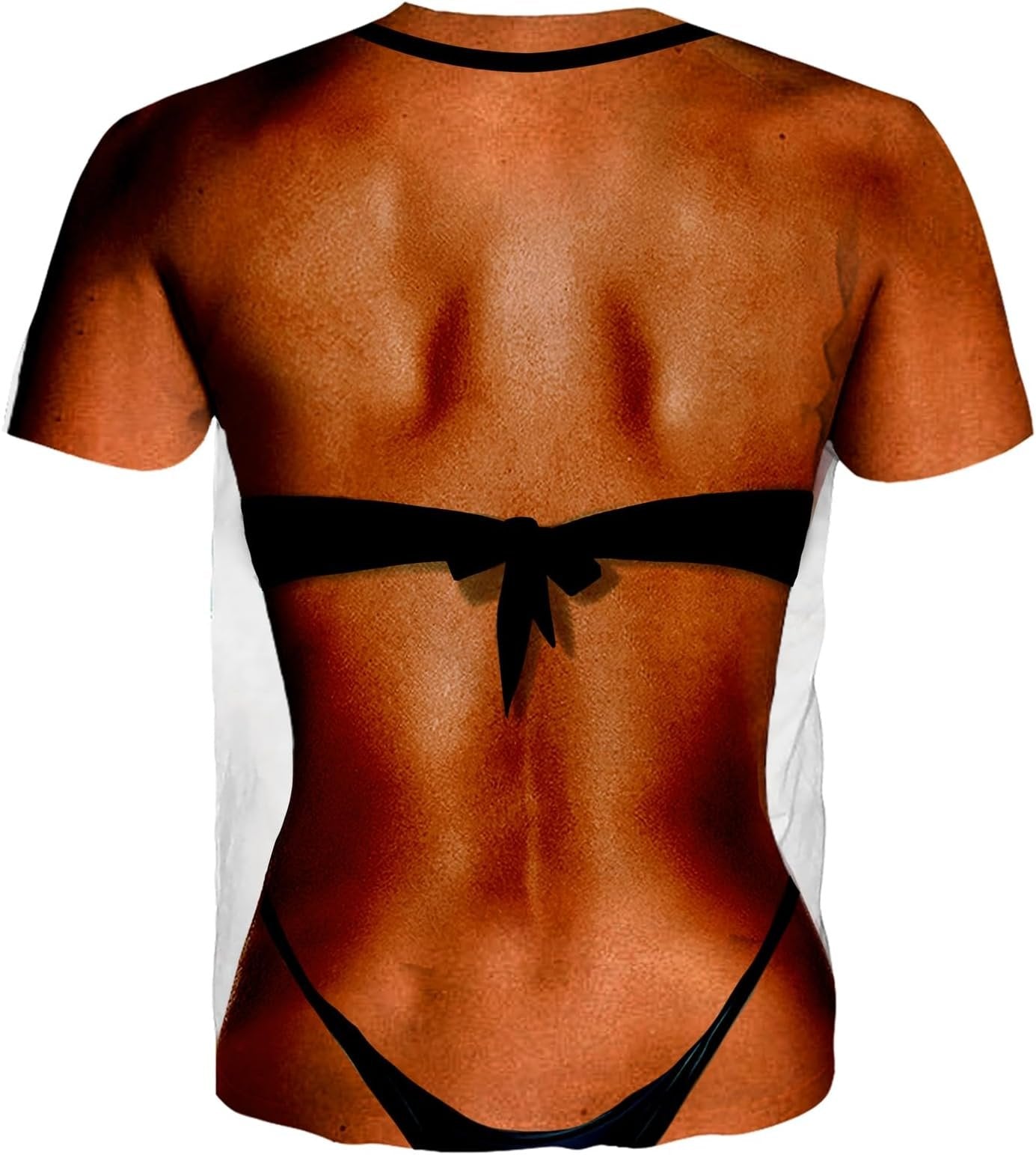 Funny Hairy Chest Pattern Tee for Men, Fanient Crewneck 3D T-Shirt with Realistic Body Print