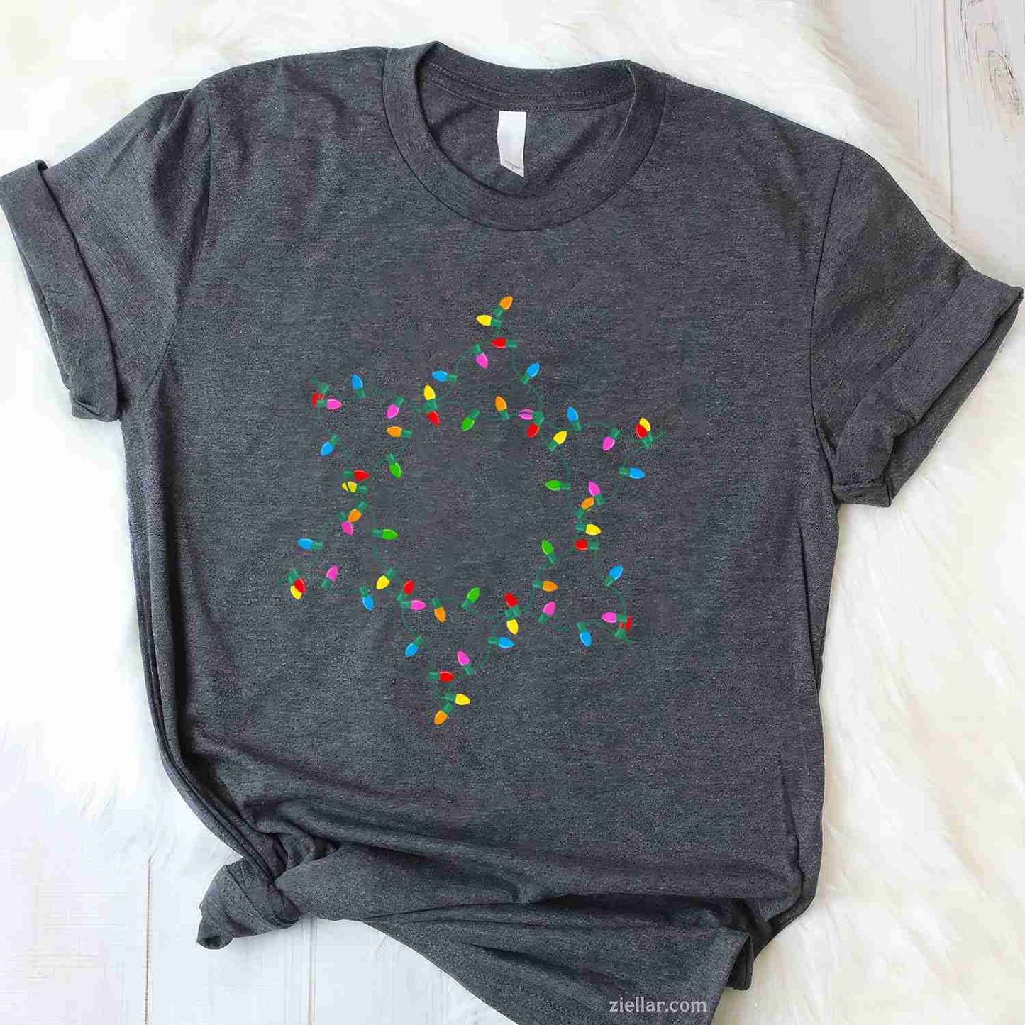Funny Hanukkah Christmas Lights Star Of David T-Shirt_ A Great Holiday Season Tee For Men And Women