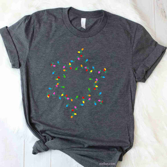 Funny Hanukkah Christmas Lights Star Of David T-Shirt_ A Great Holiday Season Tee For Men And Women