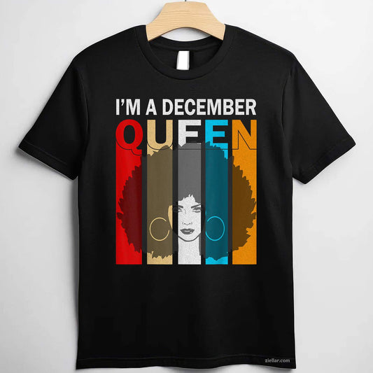 Funny Lion A Black King Was Born In December I Am Who I Am T-Shirt_ Cool Birthday Tee For Men