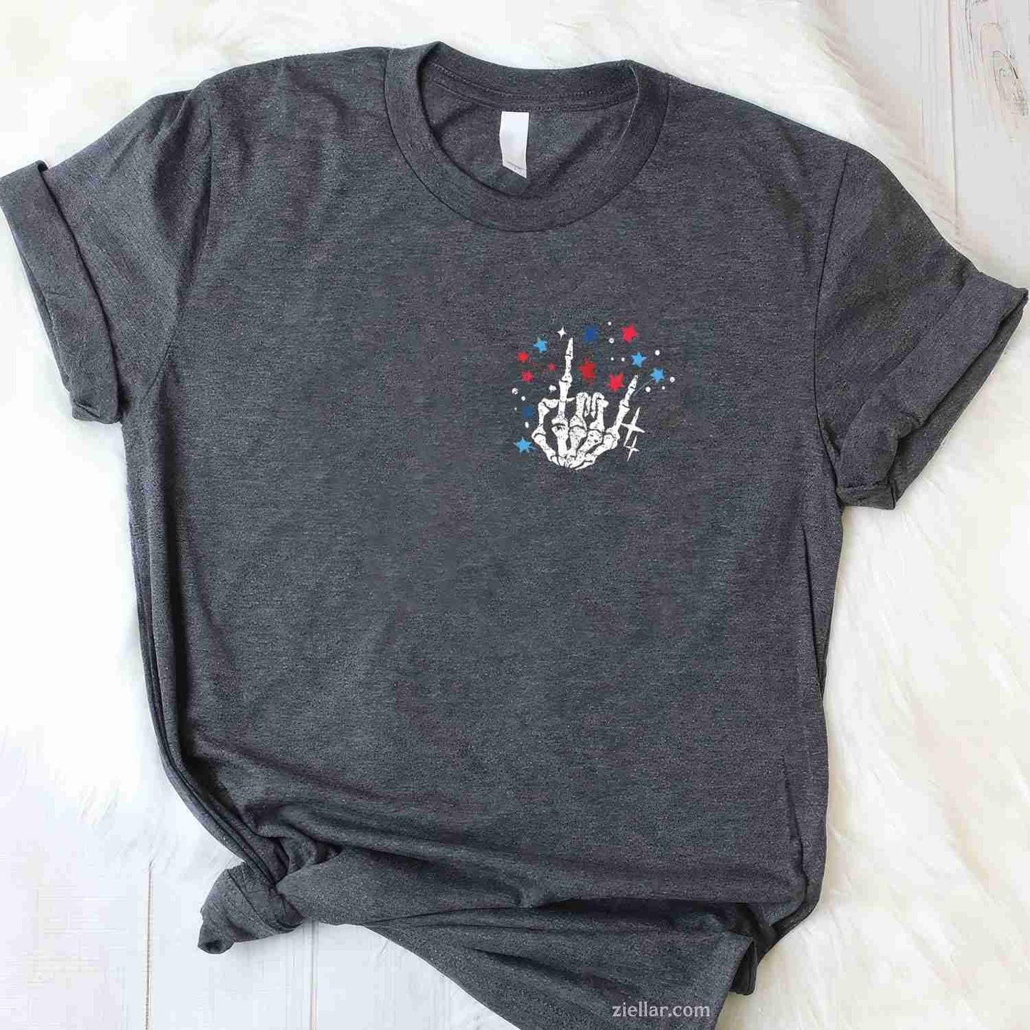 Funny Skeleton US Flag 4th Of July Cute Chill The Fourth Out T-Shirt Tee for Men Women Adults Unisex