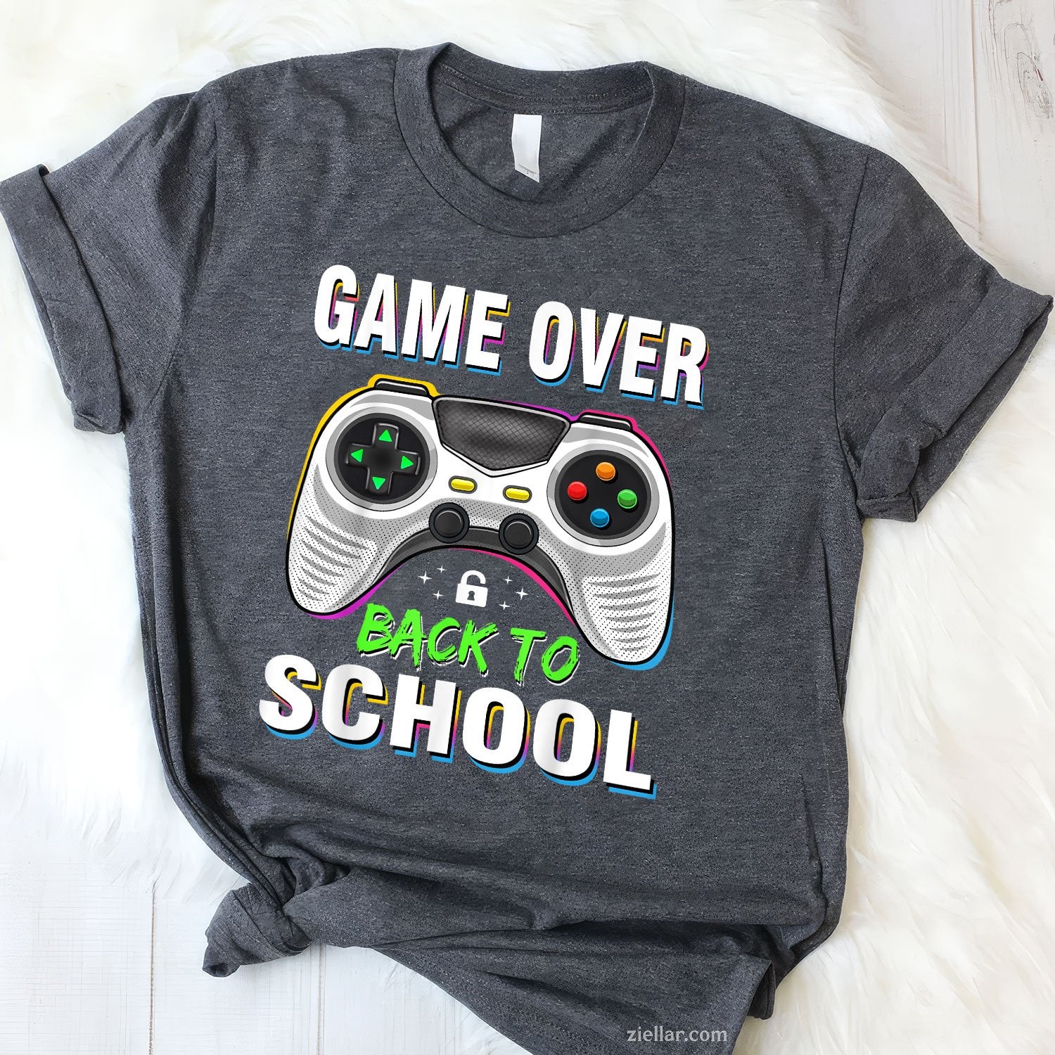 Game Over Back to School Tee and T-Shirt, Funny First Day T-Shirt for Adults