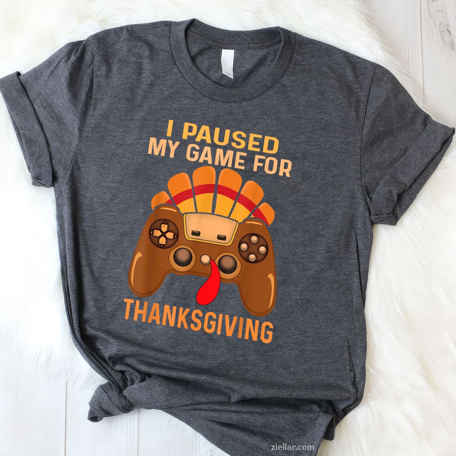 Gaming Turkey Fall Tee and T-Shirt, Funny Thanksgiving Gamer T-Shirt for Adults