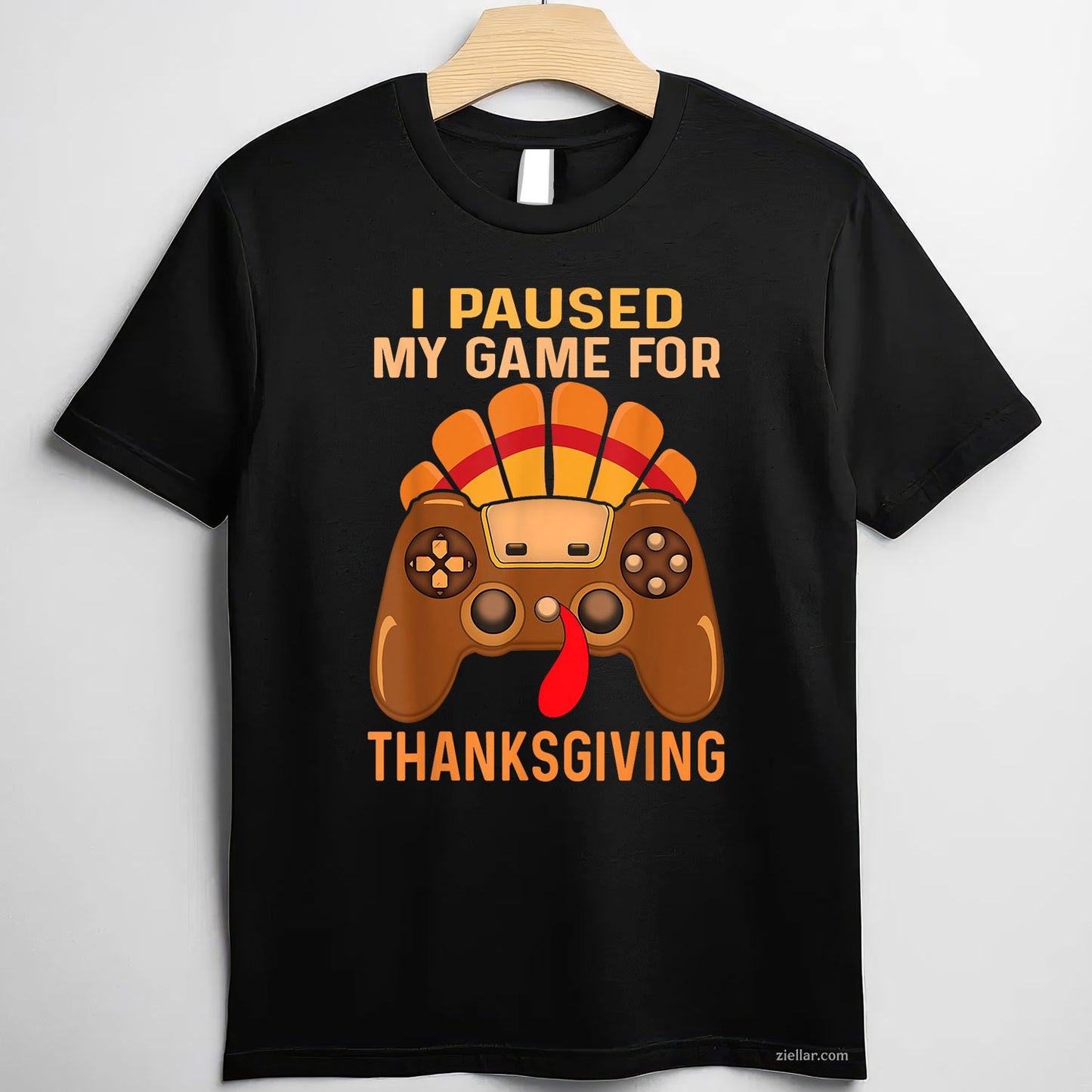 Gaming Turkey Fall Tee and T-Shirt, Funny Thanksgiving Gamer T-Shirt for Adults