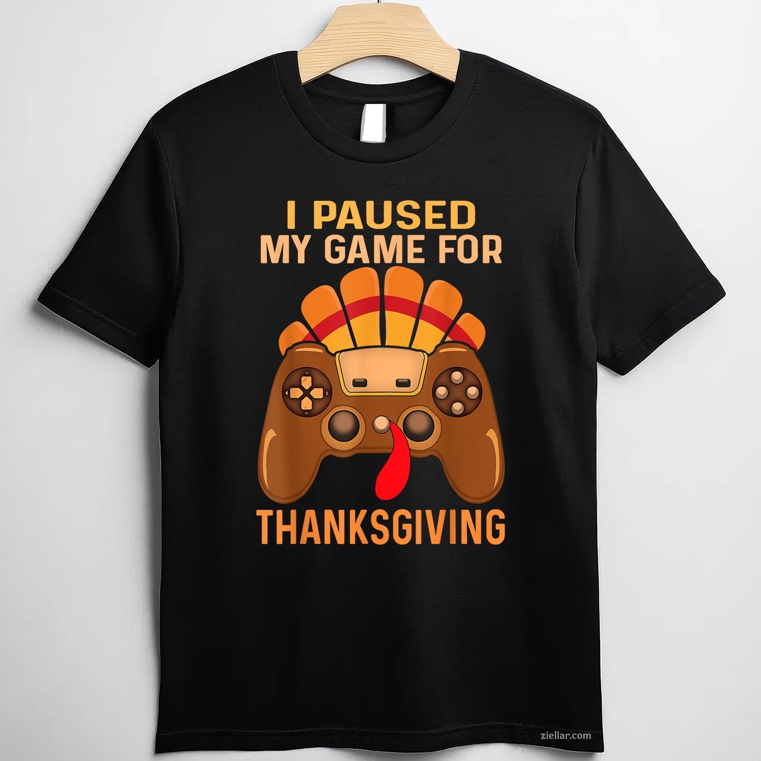 Gaming Turkey Fall Tee and T-Shirt, Funny Thanksgiving Gamer T-Shirt for Adults
