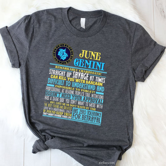 Gemini Facts Shirt Funny June