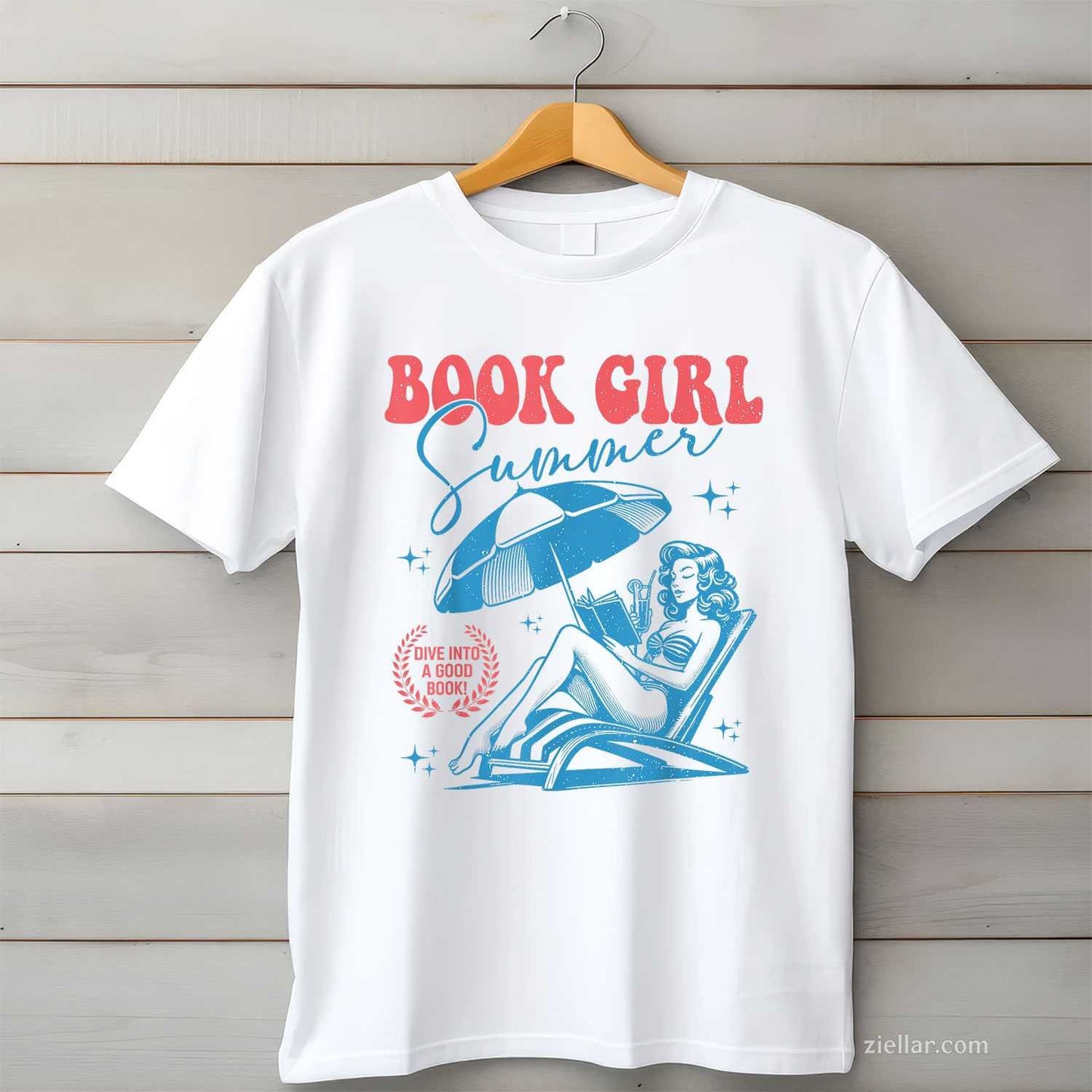 Girl Reading Book Summer Funny Beach Vacation For Book Lover T-Shirt