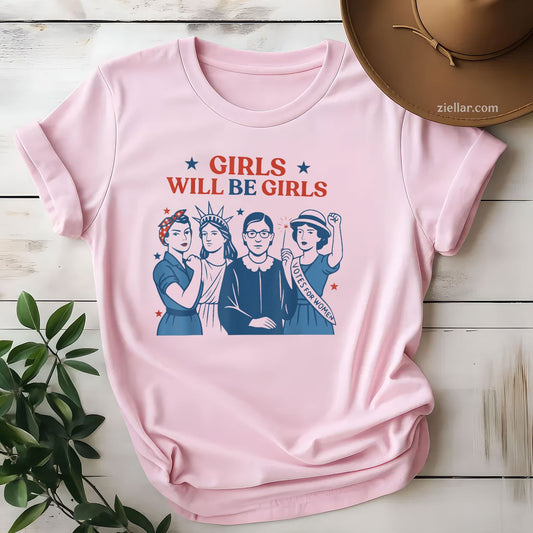 Girl Will Be Patriotic Feminist 4th Of July USA