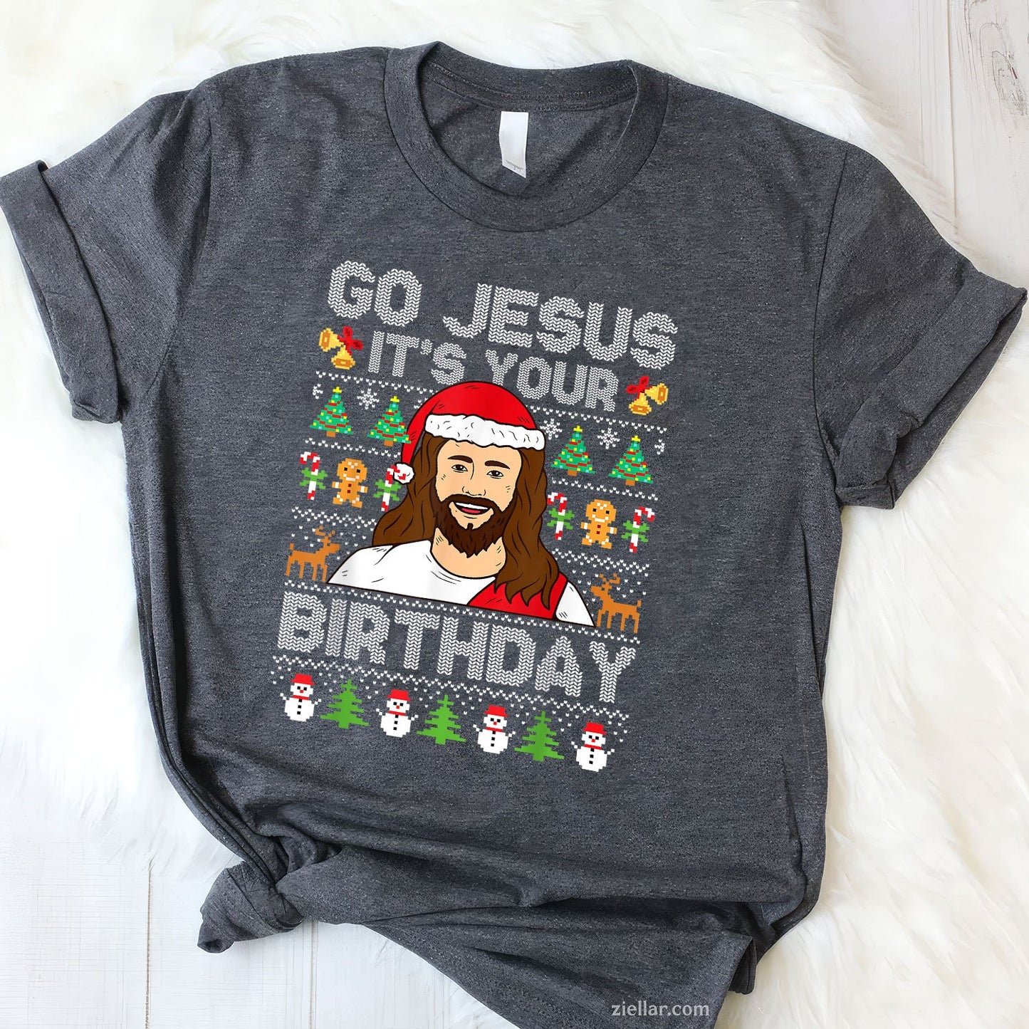 Go Jesus It’s Your Birthday Tee and T-Shirt, Funny Christmas Ugly Sweater T-Shirt for Adults