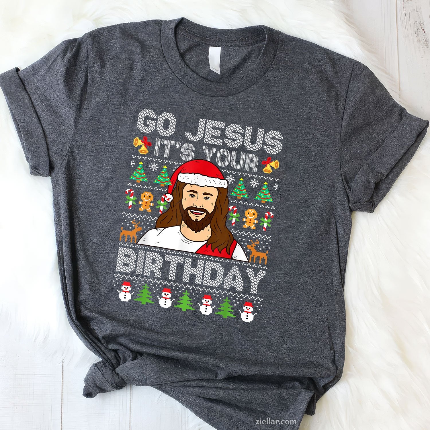 Go Jesus It’s Your Birthday Tee and T-Shirt, Funny Christmas Ugly Sweater T-Shirt for Adults