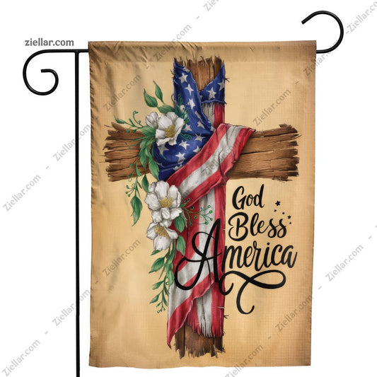 God Bless America House Flag 28x40_ Double Sided Patriotic Yard Decor 4th July