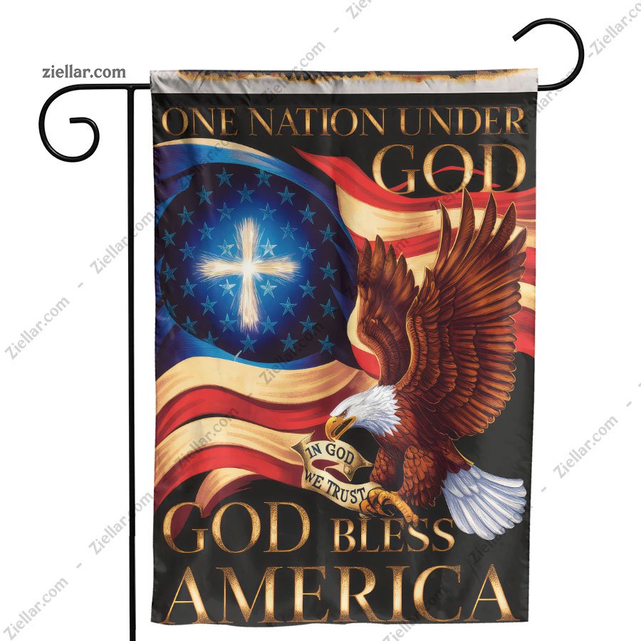 God Bless America House Flag, Patriotic Garden Yard Flag for Home Outdoor Decor