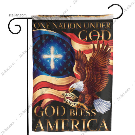 God Bless America House Flag, Patriotic Garden Yard Flag for Home Outdoor Decor
