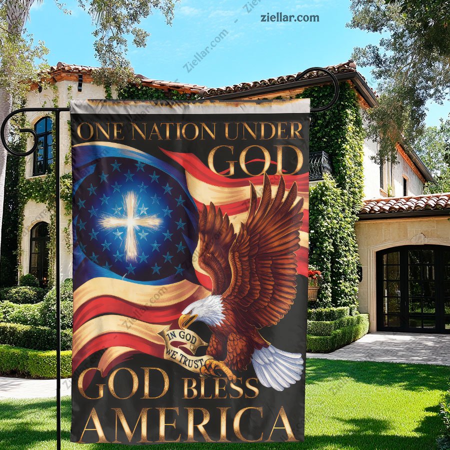 God Bless America House Flag, Patriotic Garden Yard Flag for Home Outdoor Decor