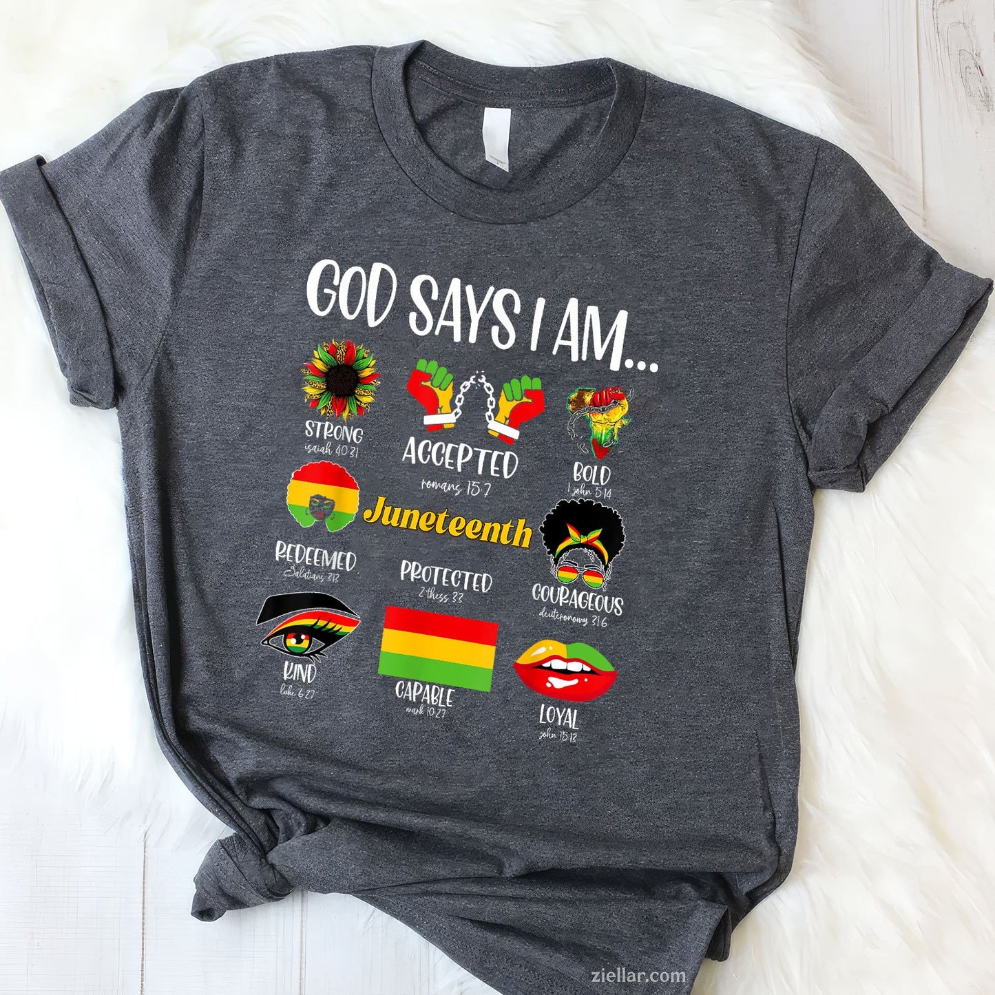 God Says I Am Christian Melanin Black History Juneteenth Tee