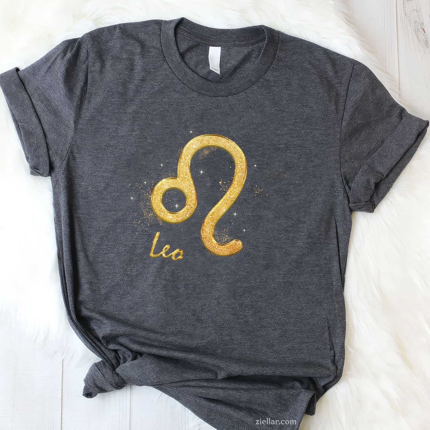 Golden Leo Zodiac Tee and T-Shirt, July August Birthday Astrology T-Shirt Gift for Adults