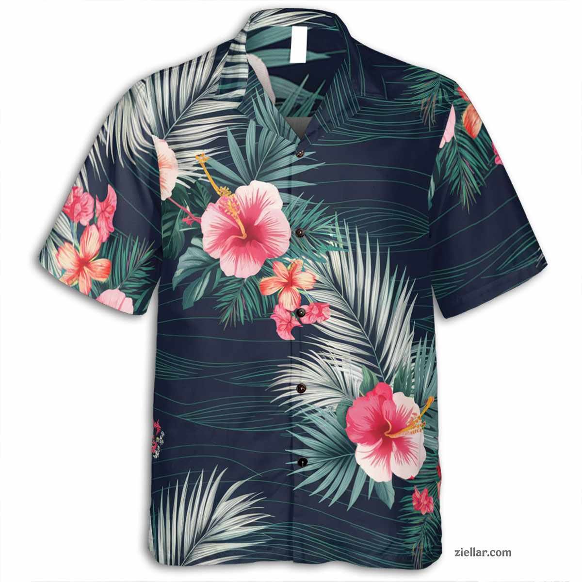 Green Palm Tree Hawaiian Shirt and Tee, Aloha Beach Vacation Party Outfit