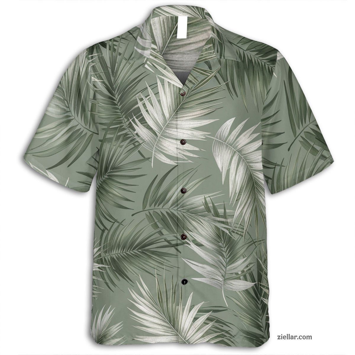 Green Sage Palm Trees Hawaiian Shirt and Tee, Summer Beachwear Adults