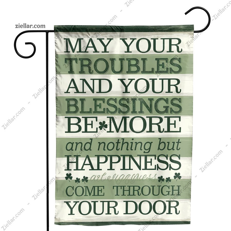Green Shamrock St Patricks Day Garden Flag 12x18 Inch Burlap Outdoor Decor