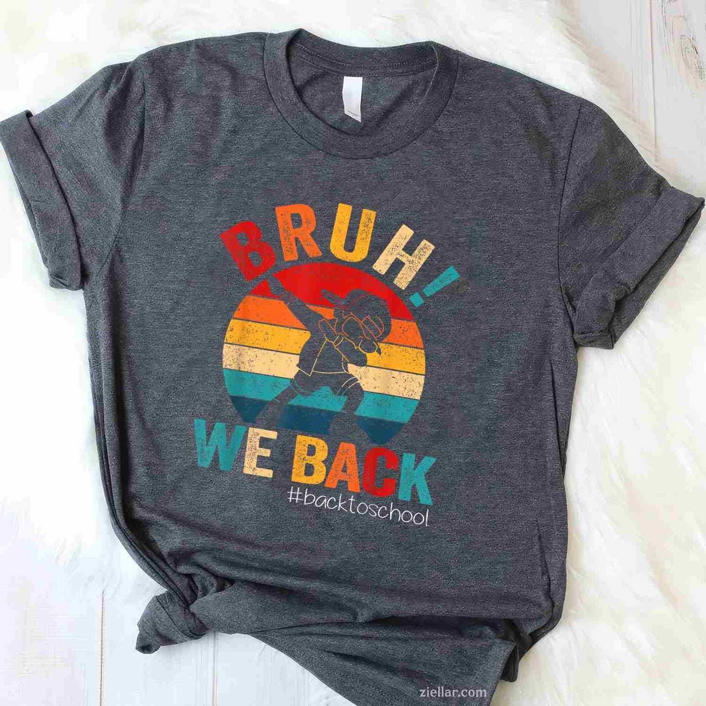 Groovy Bruh We Back Teachers Funny Back To School T-Shirt Tee for Men Women Adults Unisex