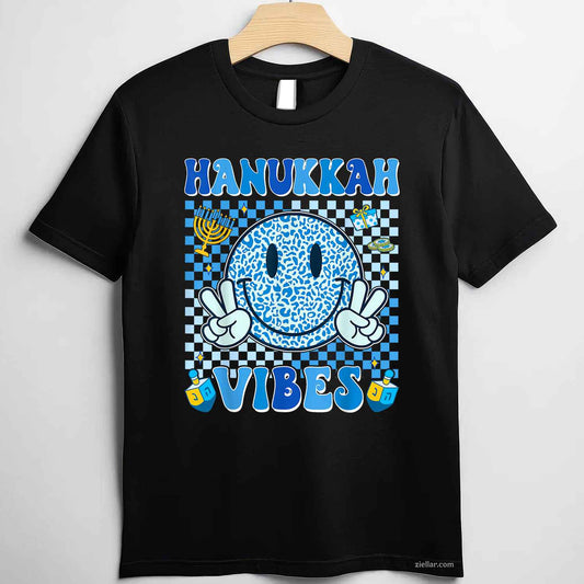 Groovy Hanukkah Vibes Chanukah Pajama Happy Hanukkah Tees T-Shirt_ Stylish Holiday Pj Tee For Men And Women