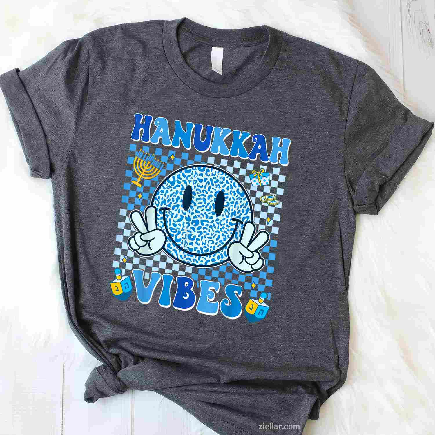 Groovy Hanukkah Vibes Chanukah Pajama Happy Hanukkah Tees T-Shirt_ Stylish Holiday Pj Tee For Men And Women