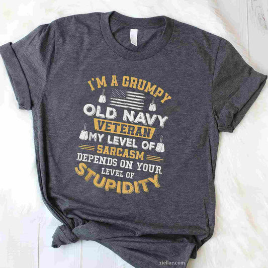 Grumpy Old Veteran Patriotic Funny Military Usa T-Shirt And Tee For Adults