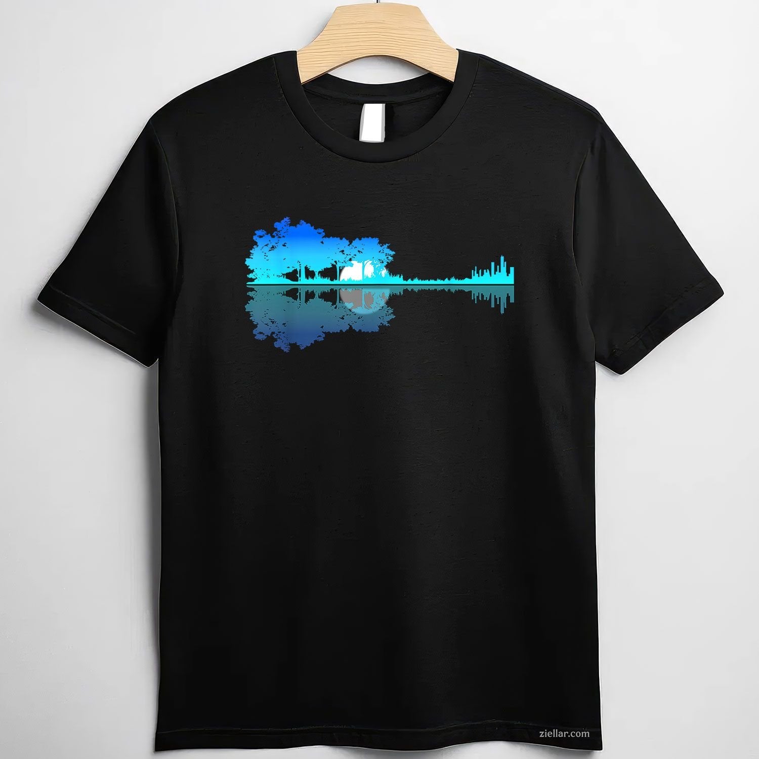 Guitar Lake Shadow Love Guitar Musician T-Shirt, Vintage Graphic Tee For Acoustic, Electric Player