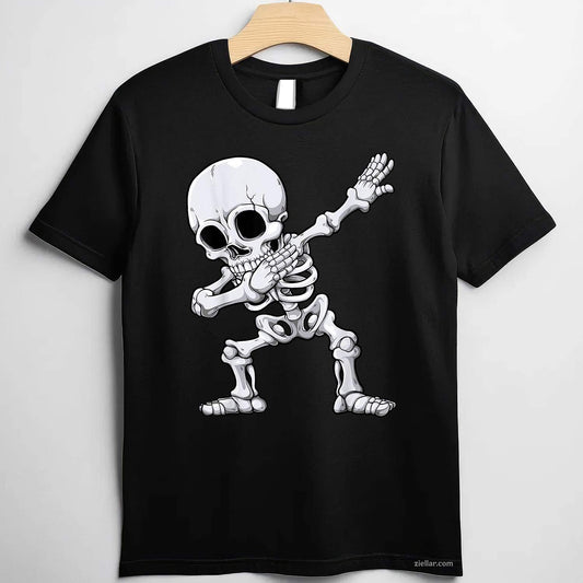 Halloween Men Dabbing Skeleton Skull Rib Cage Dab Dance Tee, Halloween T-Shirt for Men Women Adults Unisex, Bold Statement Graphic, Party Outfit Favorite