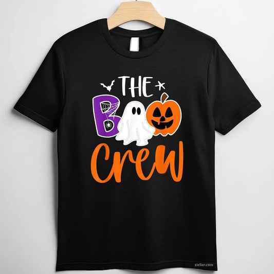 Halloween The Boo Crew Cute Ghost Spooky Family Matching Tee, Halloween T-Shirt for Men Women Adults Unisex, Bold Statement Graphic, Party Outfit Favorite
