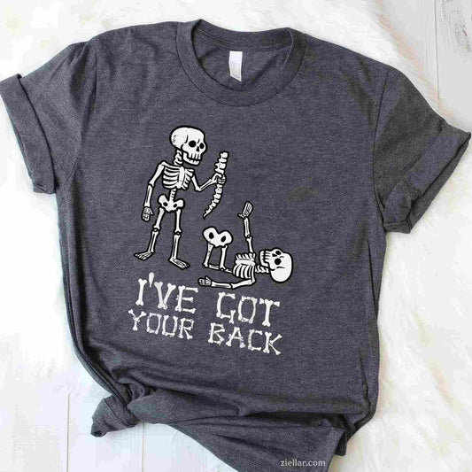Halloween Skeletons Ive Got Your Back Costume Men Women Tee, Halloween T-Shirt for Men Women Adults Unisex, Aesthetic Streetwear Top, Soft Cotton Premium Print