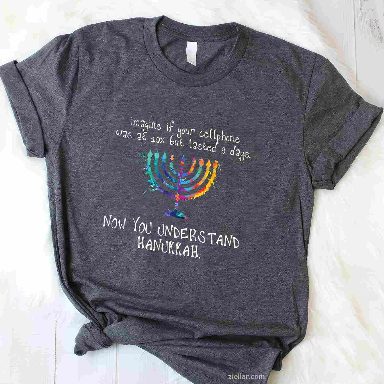 Hanukkah Chanukah Cellphone Meme Funny Jewish Gifts T-Shirt_ A Great Gag Gift Tee For The Holiday