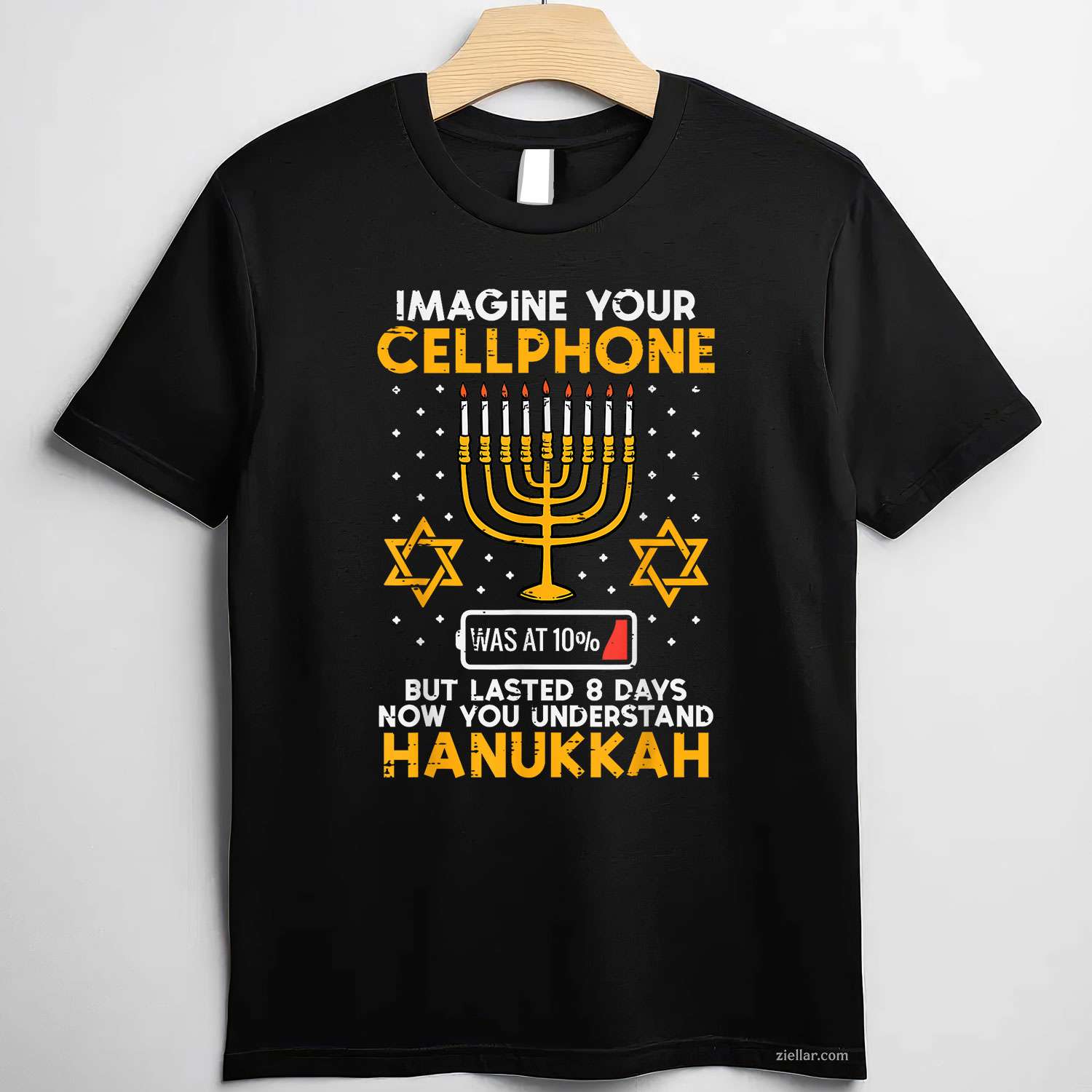Hanukkah Imagine Your Cellphone Chanukah Jew Men Women T-Shirt_ Funny Jewish Holiday Tee For Adults