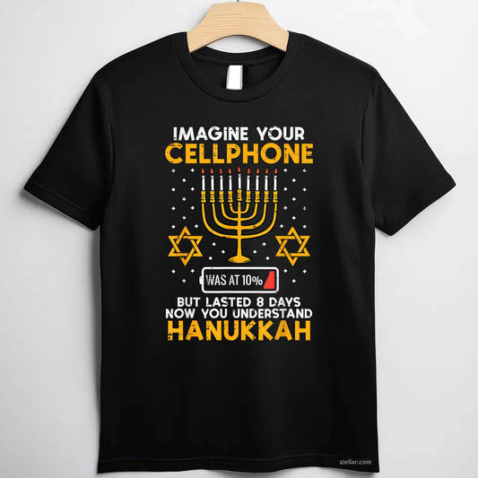 Hanukkah Imagine Your Cellphone Chanukah Jew Men Women T-Shirt_ Funny Jewish Holiday Tee For Adults