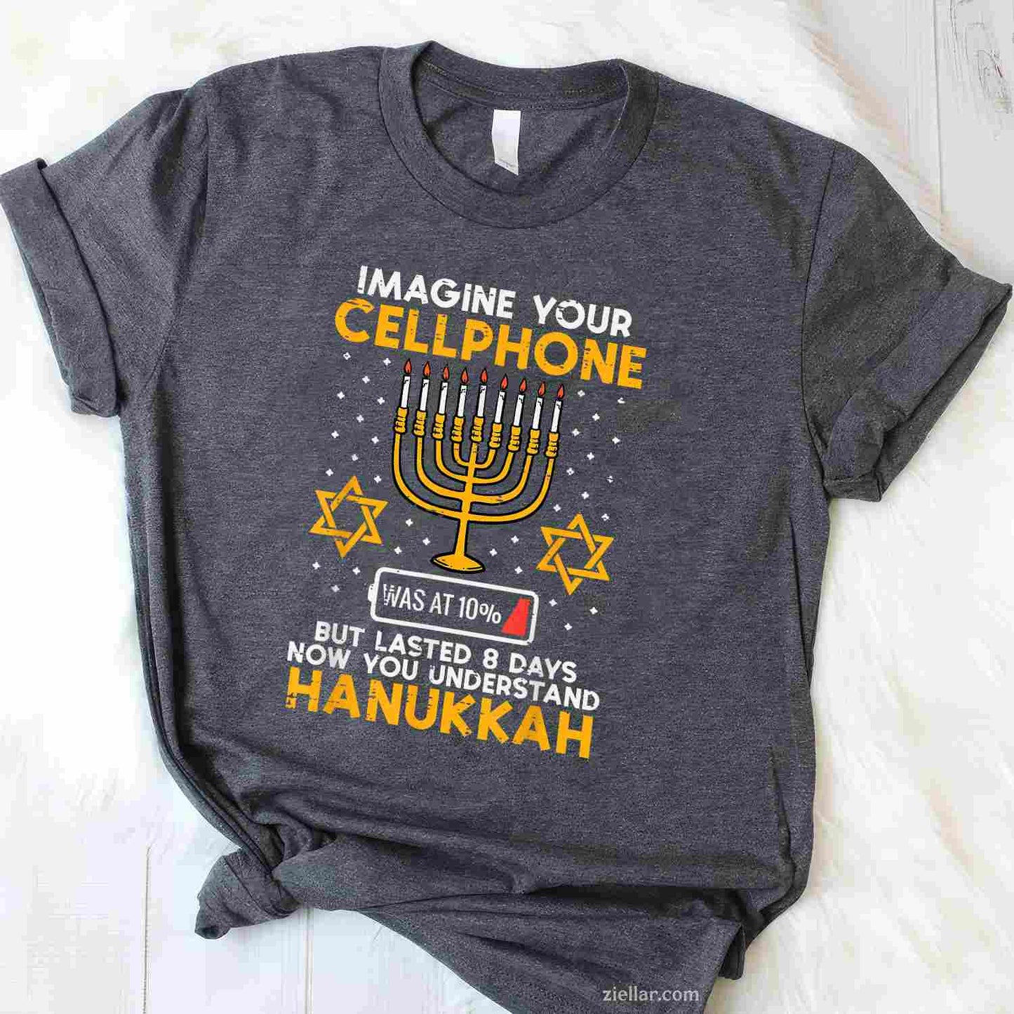 Hanukkah Imagine Your Cellphone Chanukah Jew Men Women T-Shirt_ Funny Jewish Holiday Tee For Adults