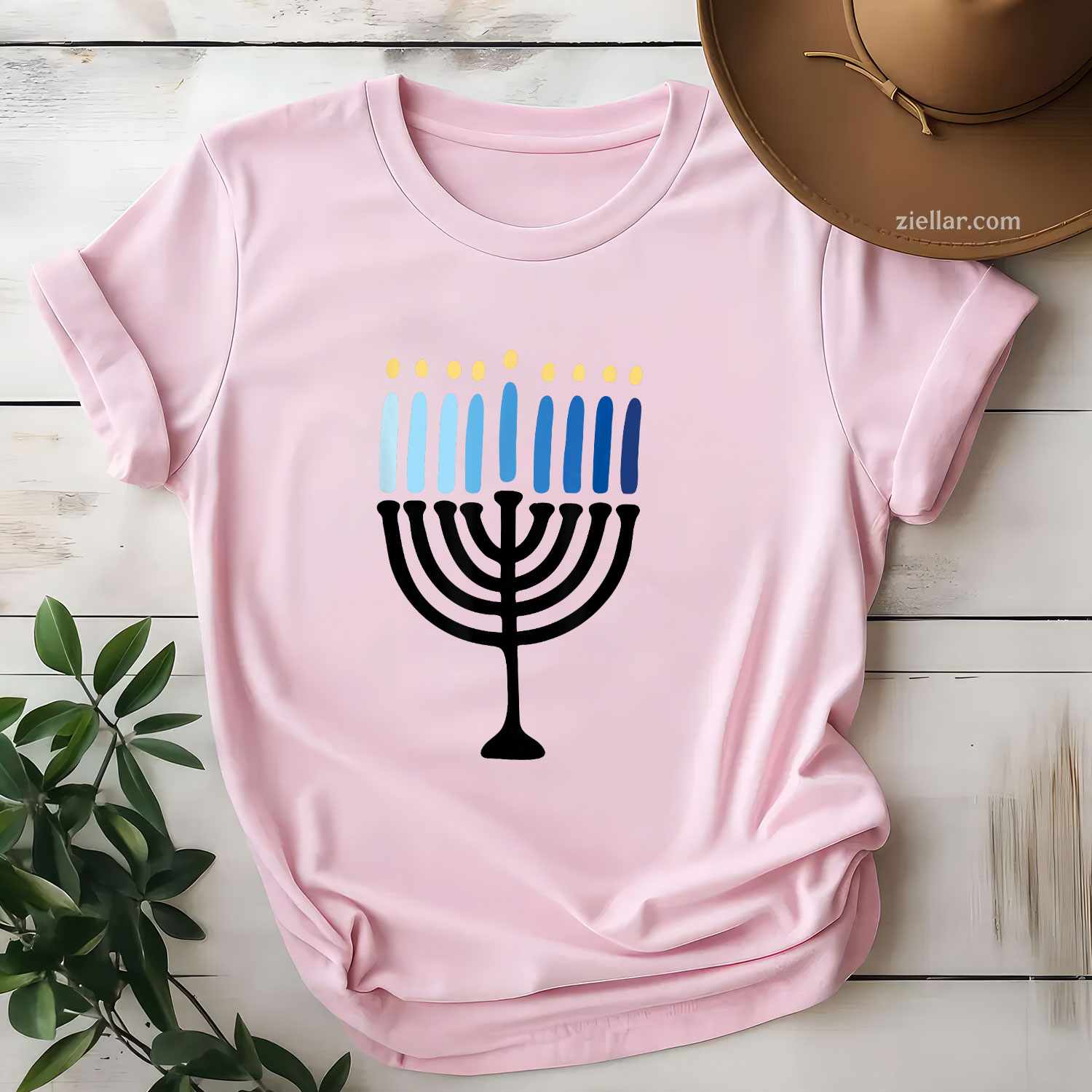 Hanukkah Minimalistic Menorah Hanukkah T-Shirt_ Simple And Elegant Jewish Holiday Tee For Men And Women