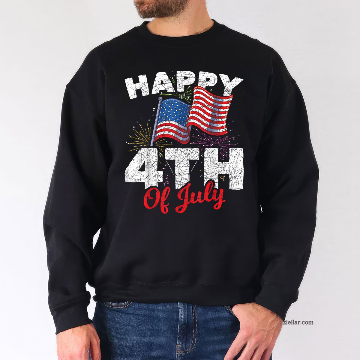 Happy 4th Of July Patriotic American US Flag Sweatshirt