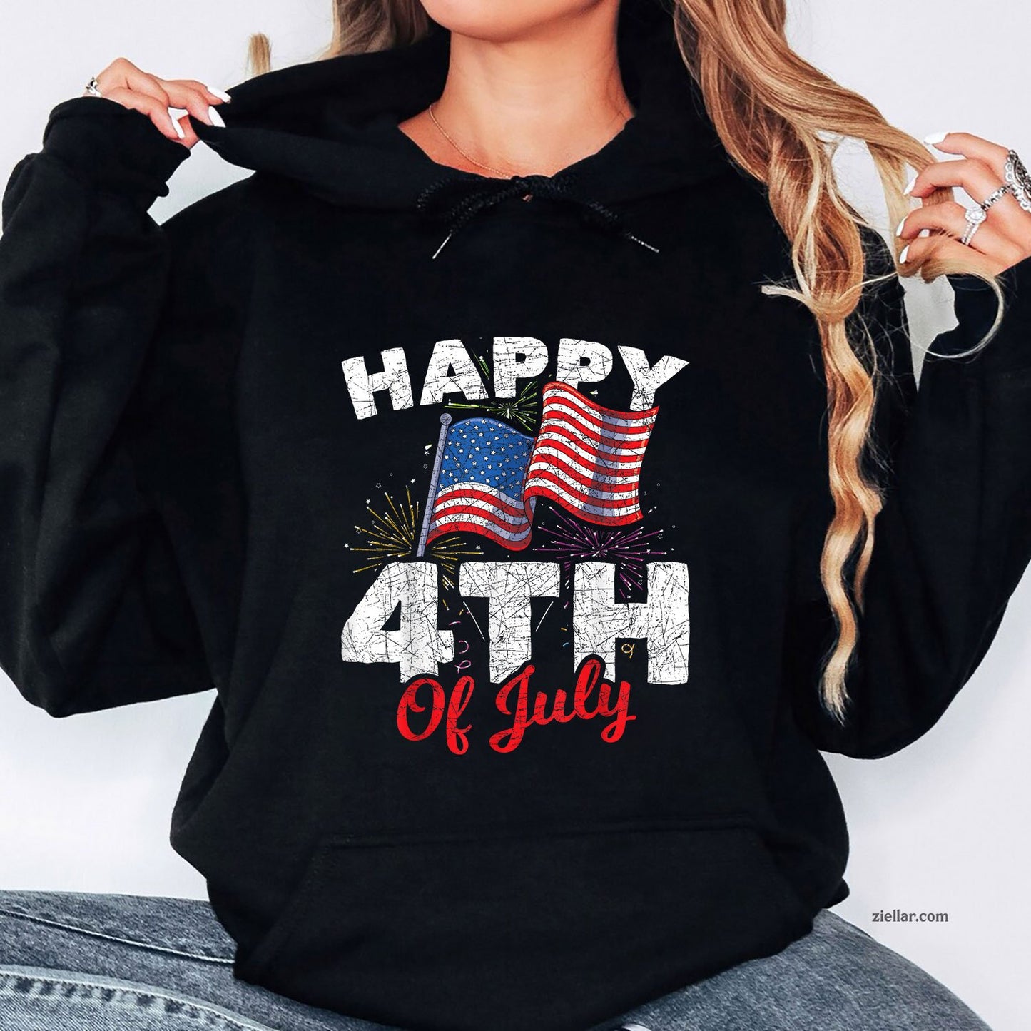 Happy 4th Of July Patriotic American US Flag Hoodie Shirt