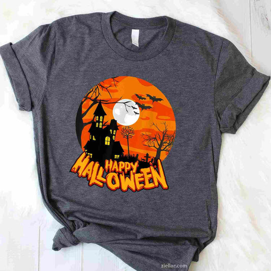 Happy Halloween Apparel - Halloween Tee, Halloween T-Shirt for Men Women Adults Unisex, Aesthetic Streetwear Top, Soft Cotton Premium Print
