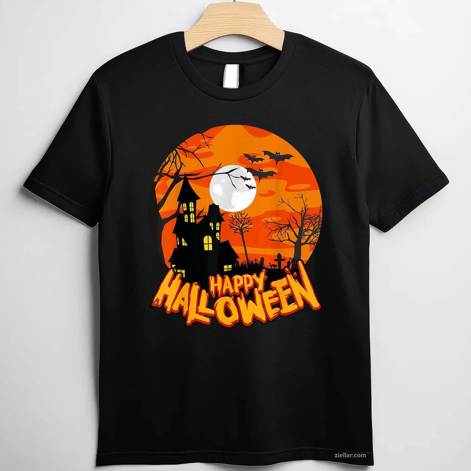 Happy Halloween Apparel - Halloween Tee, Halloween T-Shirt for Men Women Adults Unisex, Aesthetic Streetwear Top, Soft Cotton Premium Print