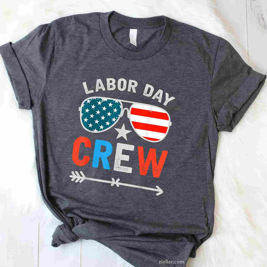 Happy Labor Day Crew Patriot Happy Labor Day T-Shirt Tee for Men Women Adults Unisex
